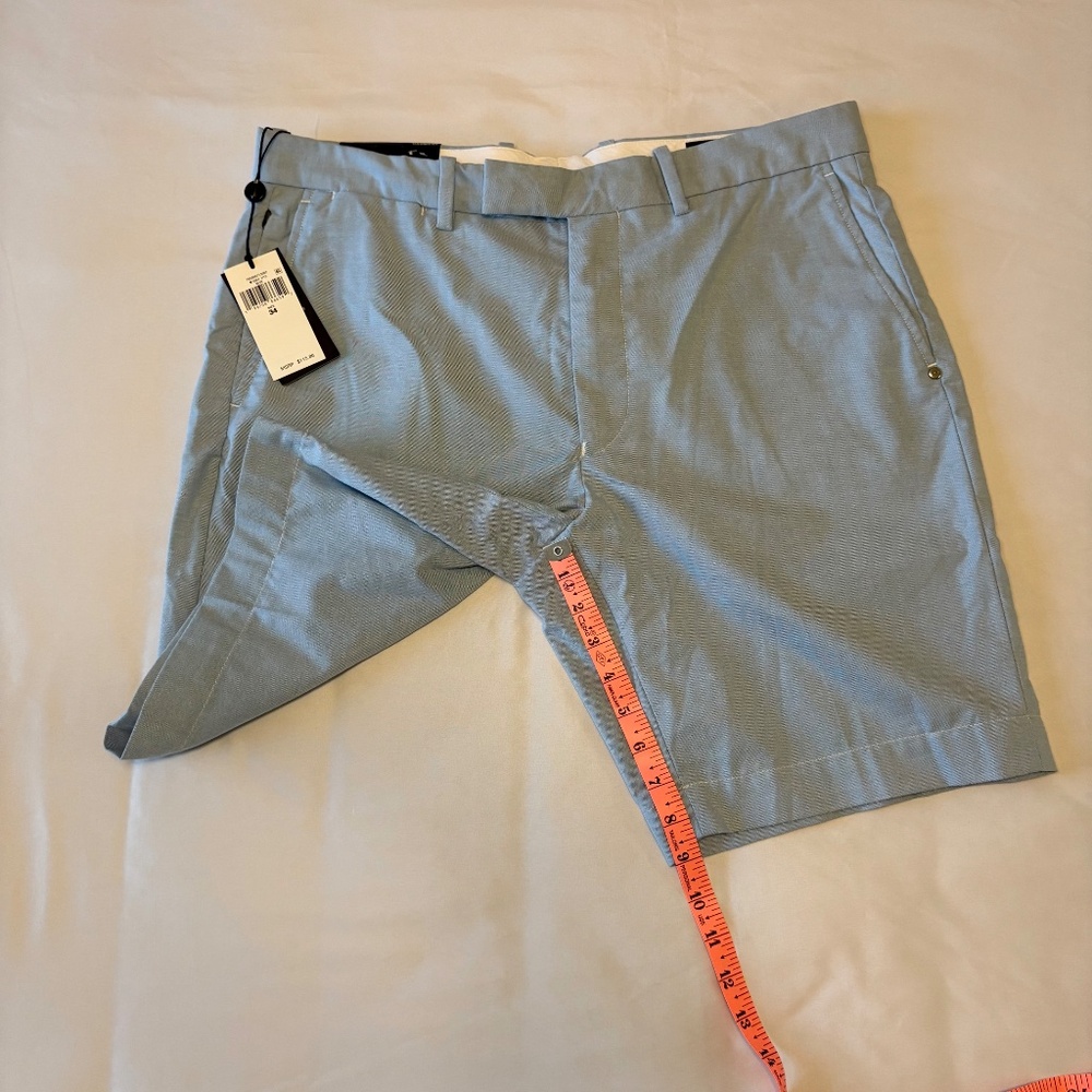 RLX Ralph Lauren Tailored Fit Light Blue Flat Front Golf Shorts NWT- Size 34 - Picture 2 of 6